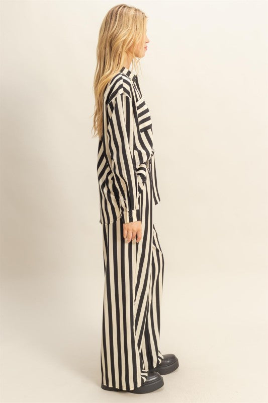 Black & Cream Button Down