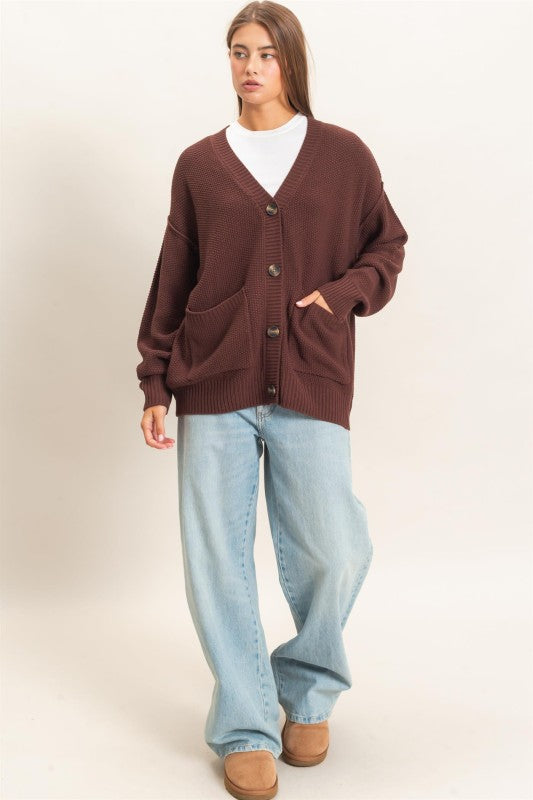 Chocolate Oversized Cardigan
