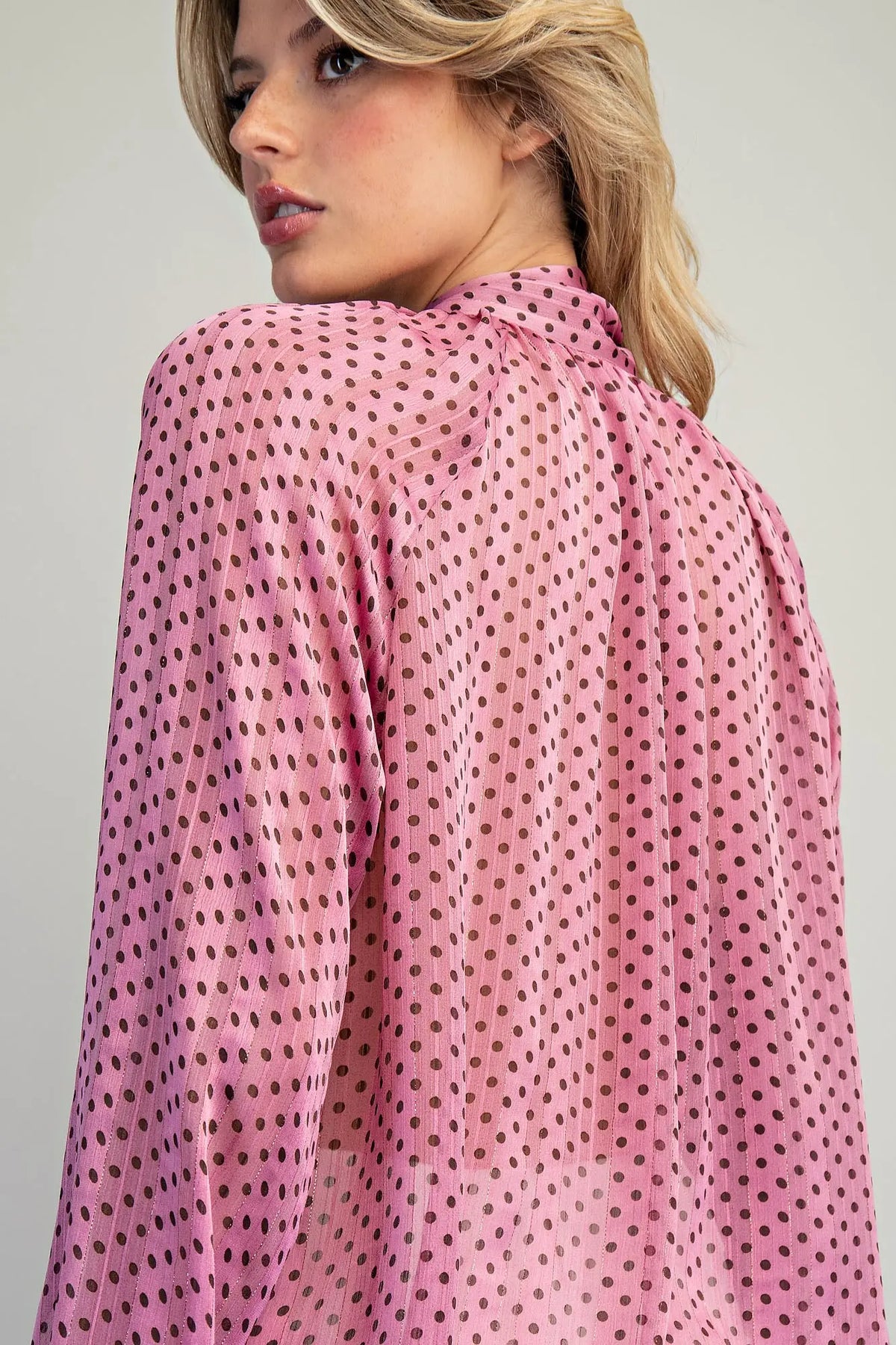Mauve Polka Dot Blouse PREORDER