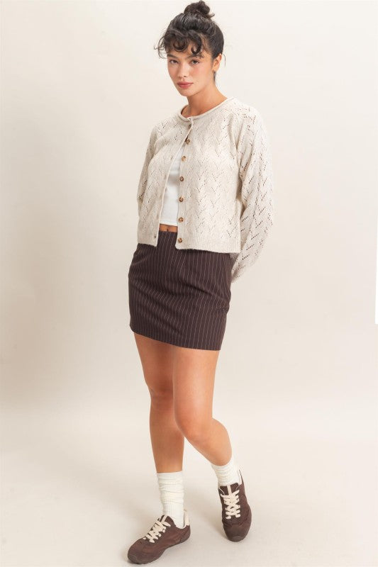 Ivory Open Knit Cardigan