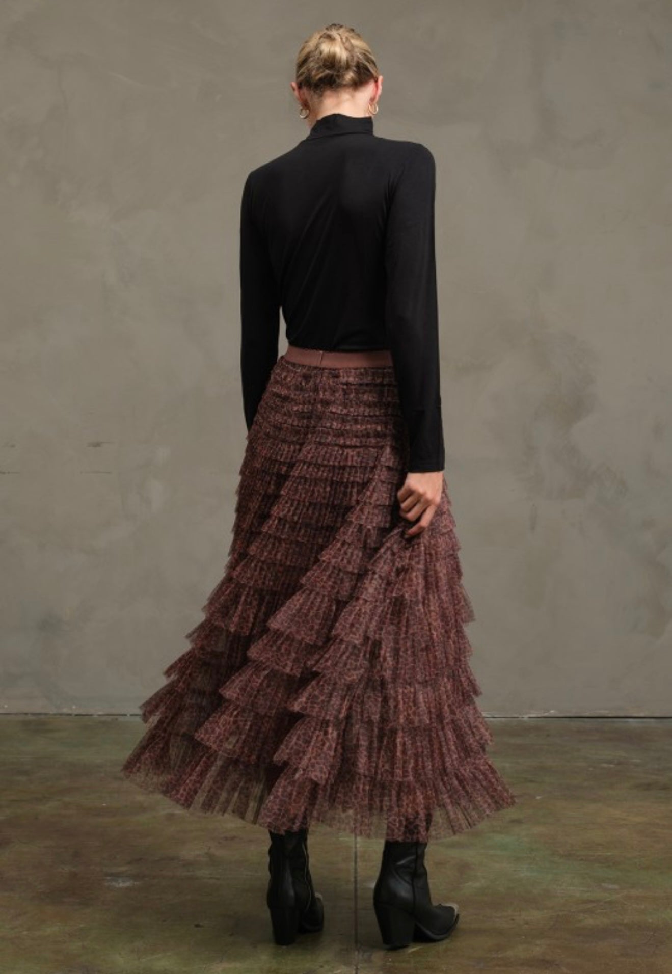 Leopard Layered Tulle Skirt