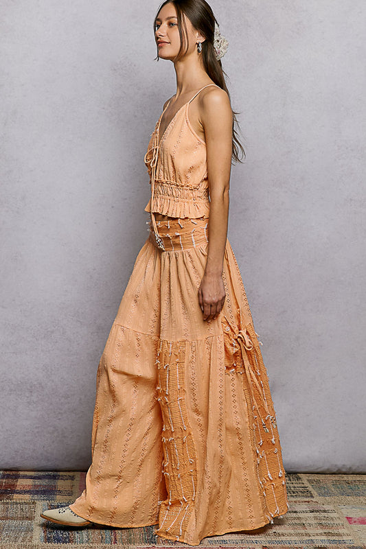 Peach Wide Leg Pants