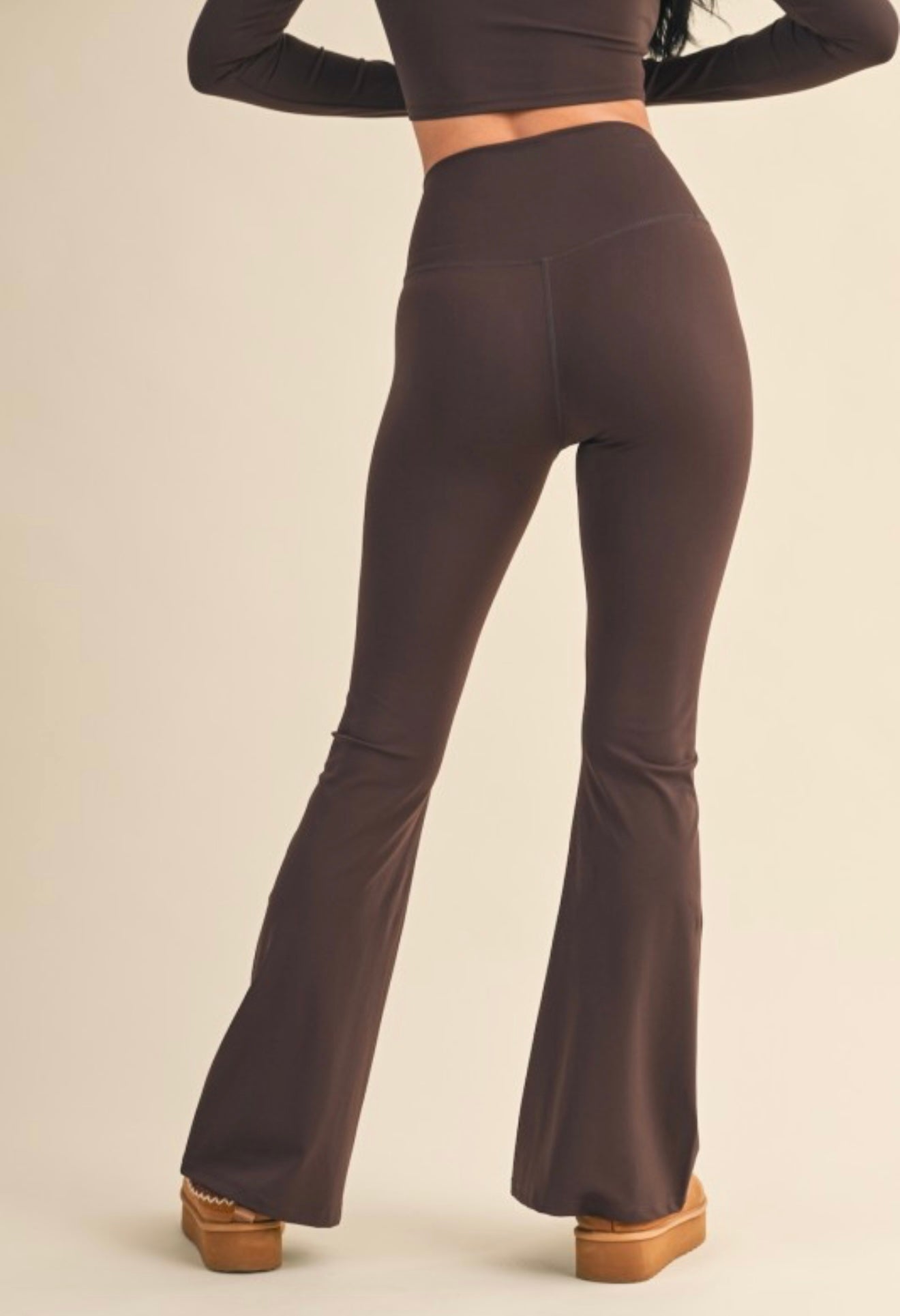 Chocolate High Cross Waist Flares