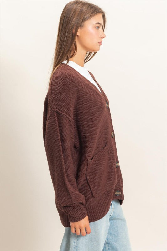 Chocolate Oversized Cardigan