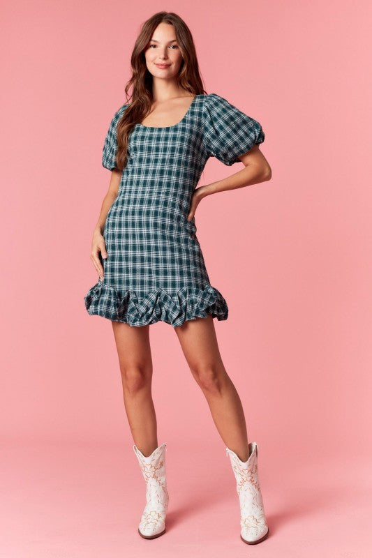 Hunter Green Plaid Dress