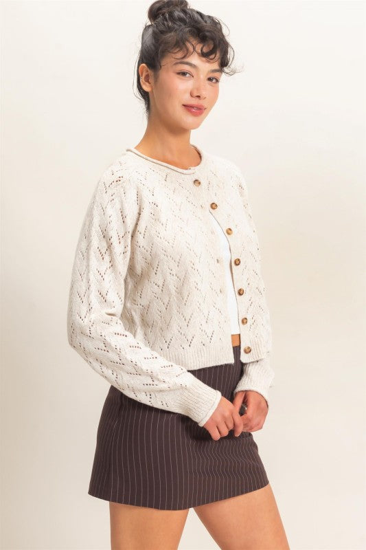 Ivory Open Knit Cardigan