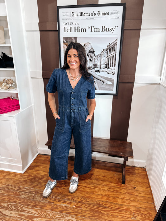 Alexis Denim Crop Jumpsuit
