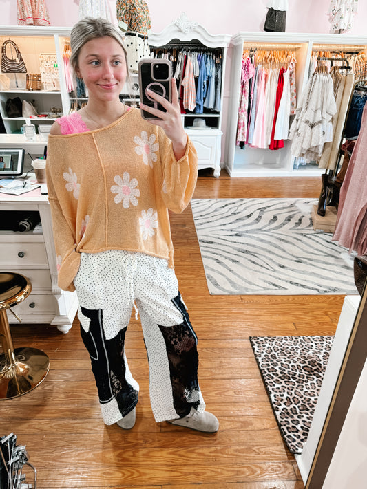 Black & White Polka Dot Lace Pants