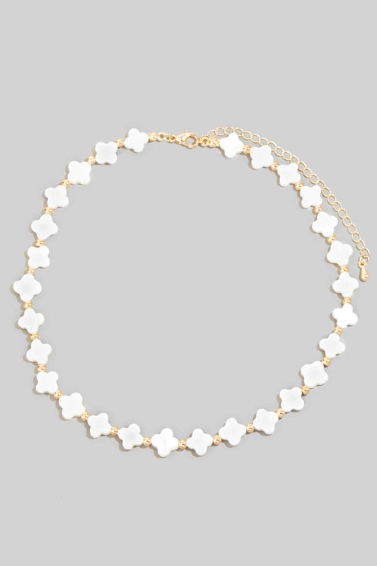 Mother of Pearl Clover Choker