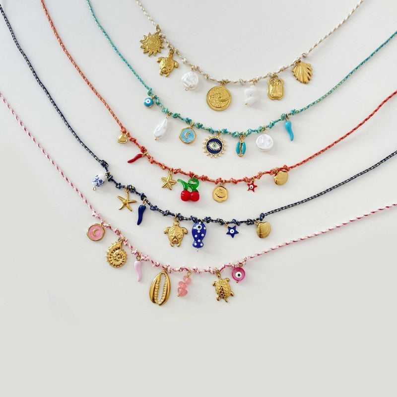 Mermaid Corded Charm Necklaces