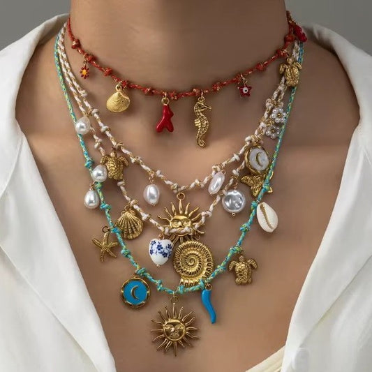 Mermaid Corded Charm Necklaces