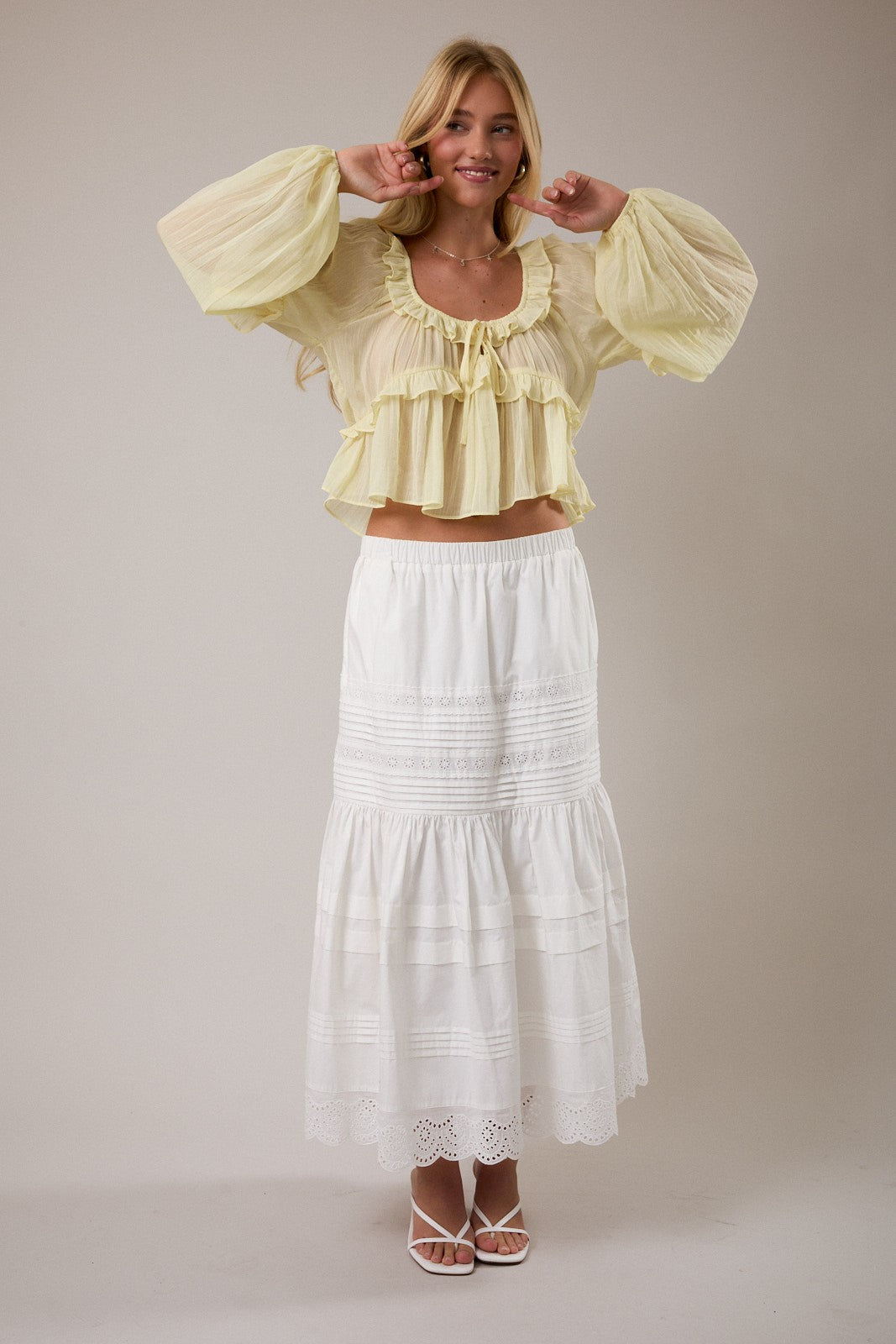 Butter Yellow Ruffle Blouse
