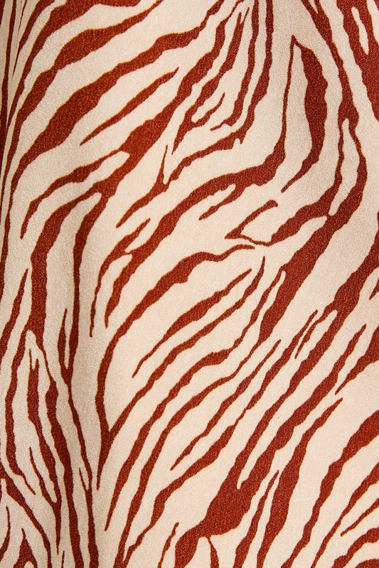 Rust Zebra Ruffle Romper