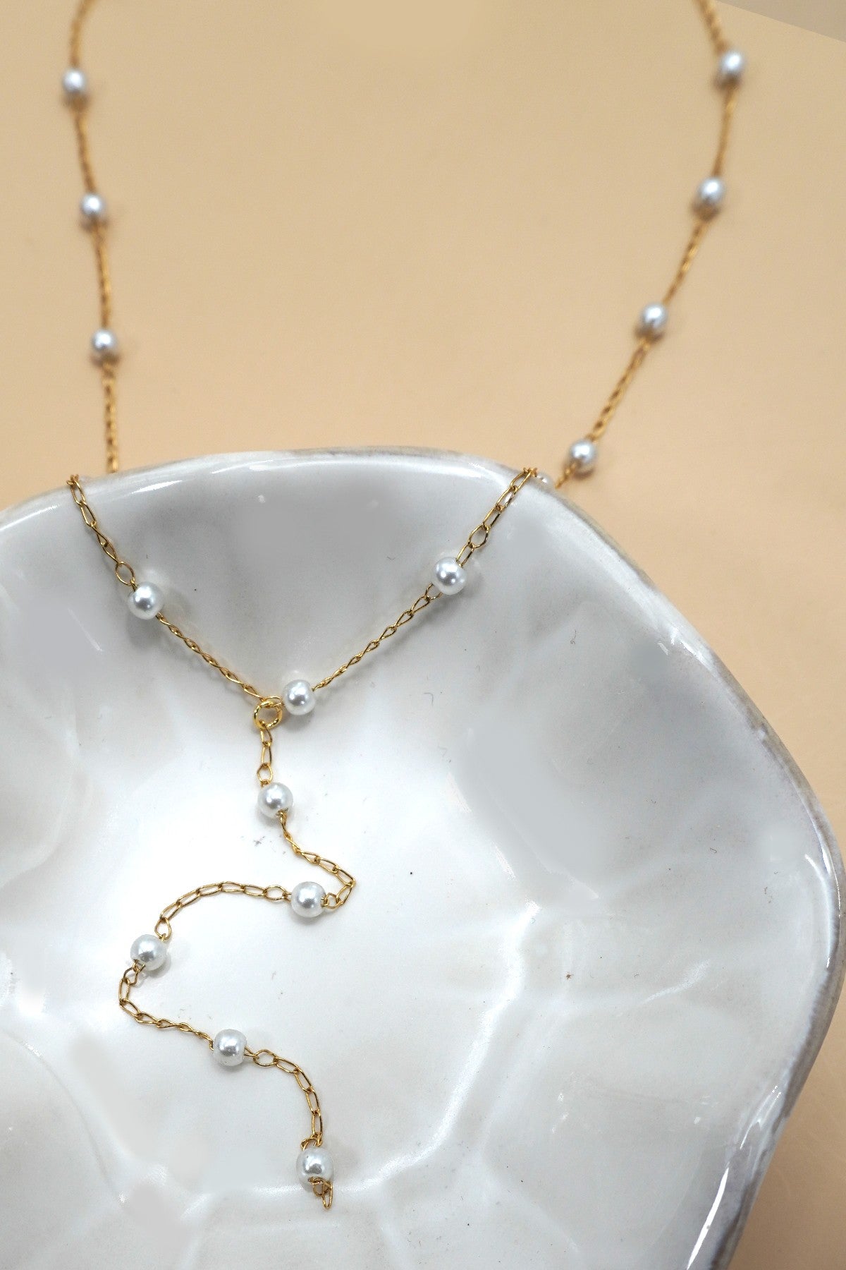 Pearl Y Drop Necklace