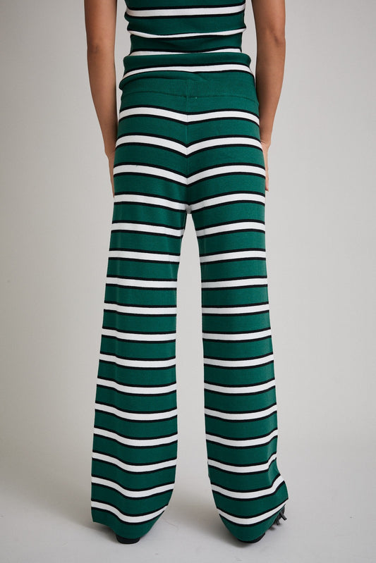 Green & White Stripe Knit Pants