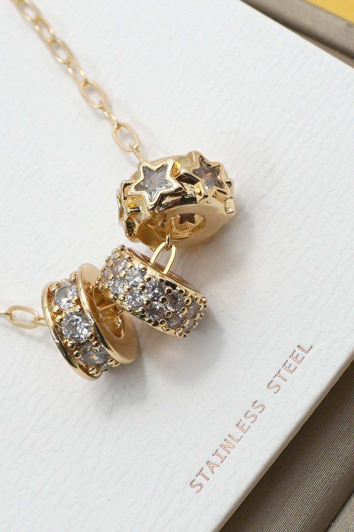 Gold Triple Barrel Necklace