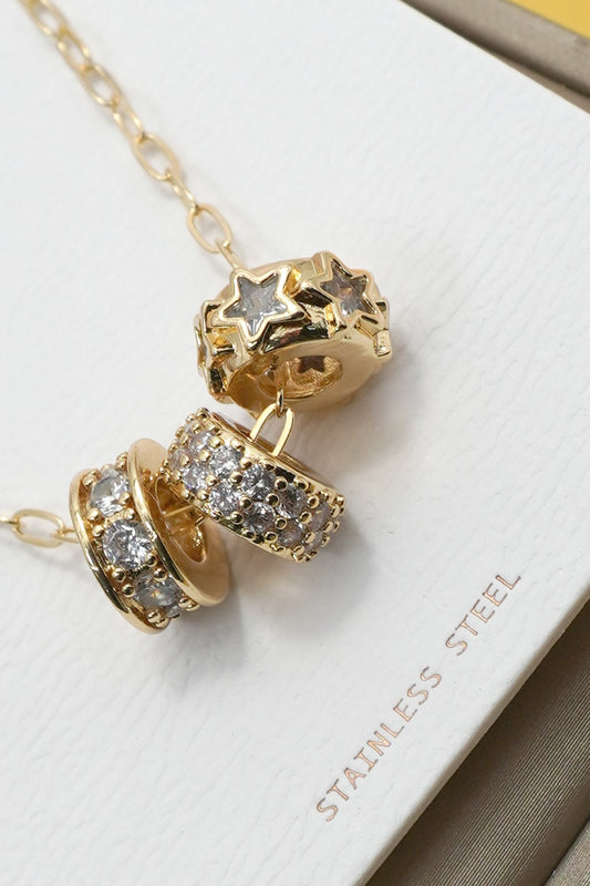 Gold Triple Barrel Necklace
