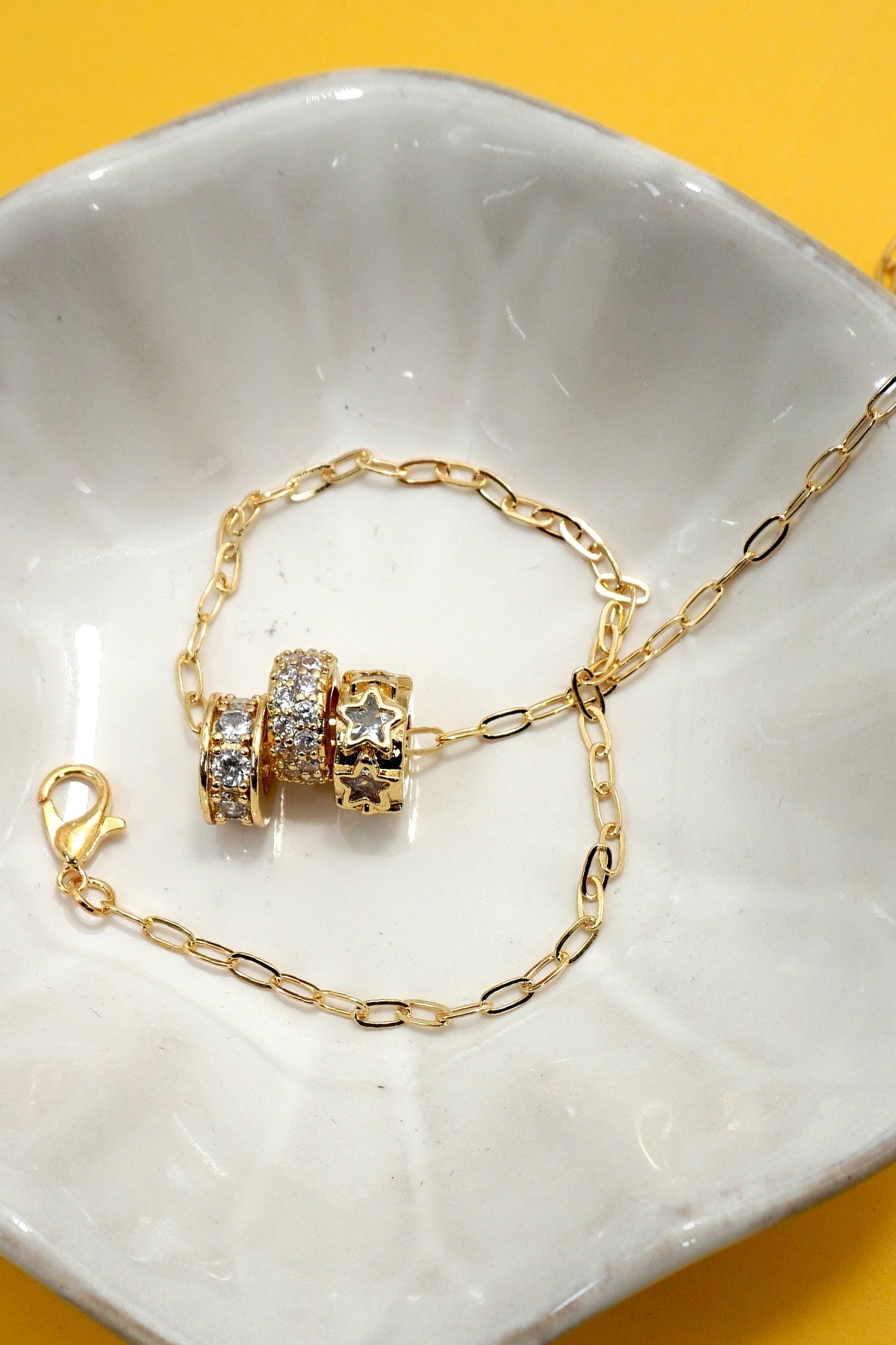 Gold Triple Barrel Necklace
