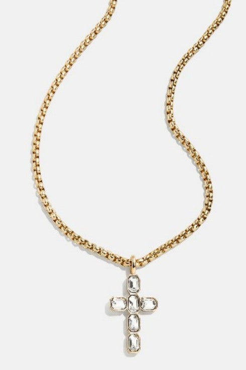 Gold Glam Cross Necklace