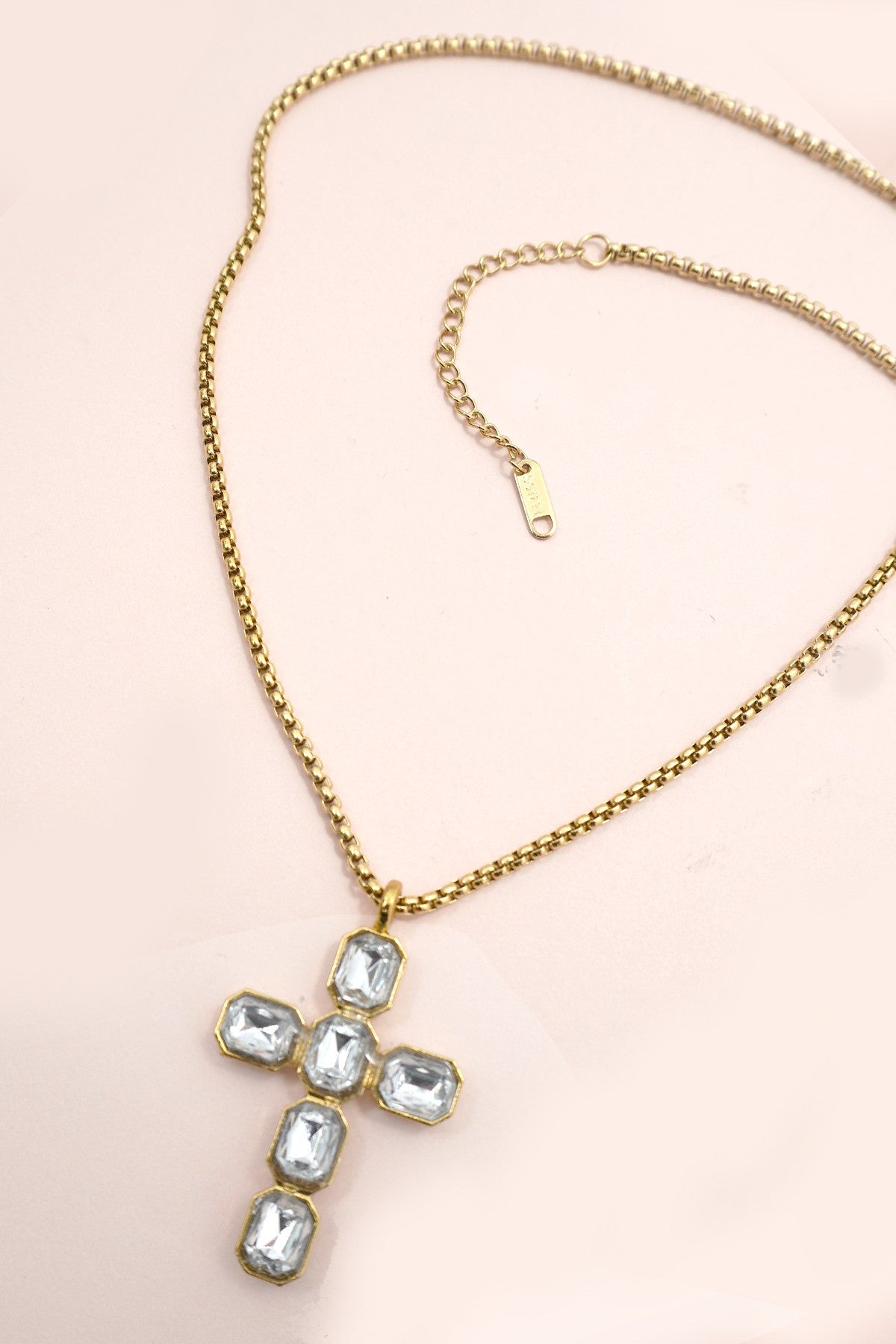 Gold Glam Cross Necklace