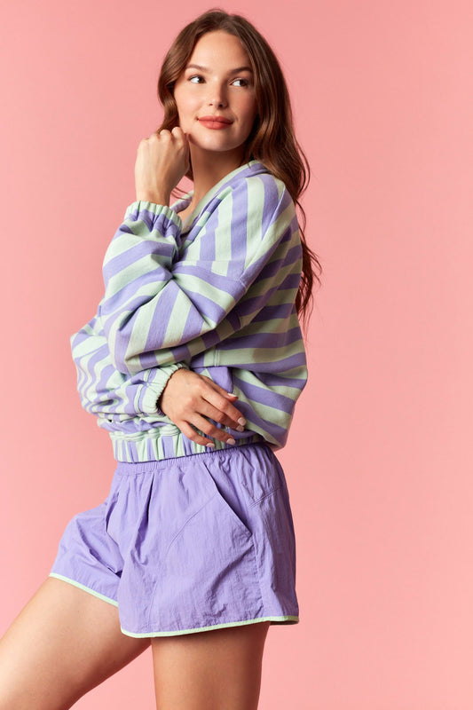 Lilac & Green Shorts