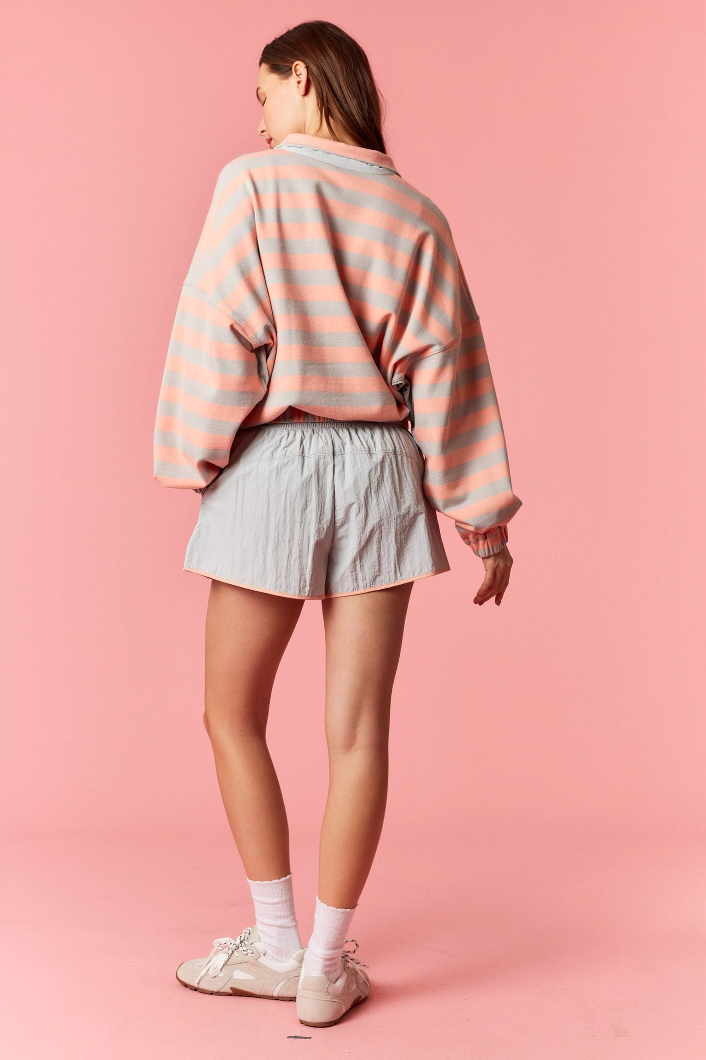 Grey & Salmon Shorts