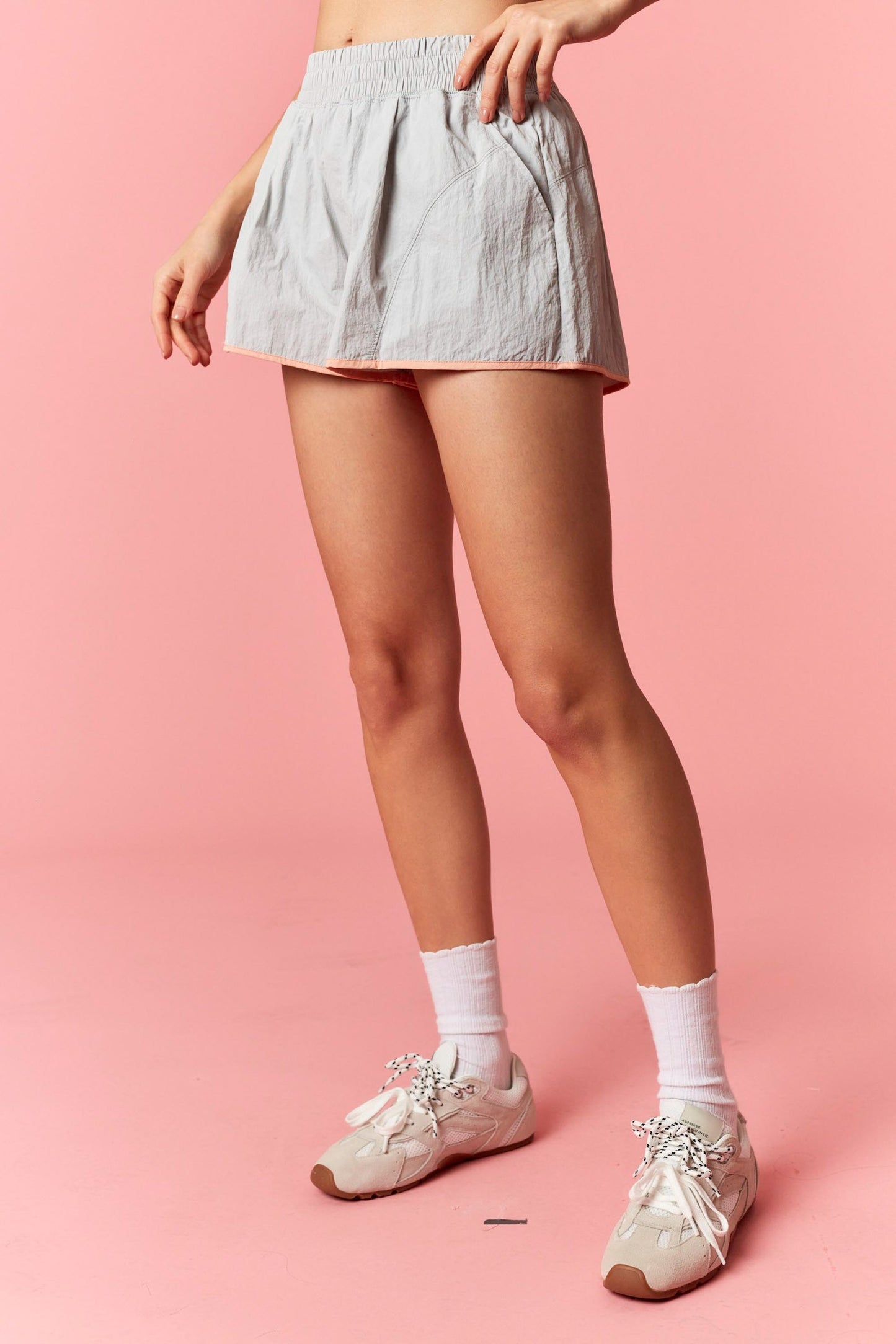 Grey & Salmon Shorts