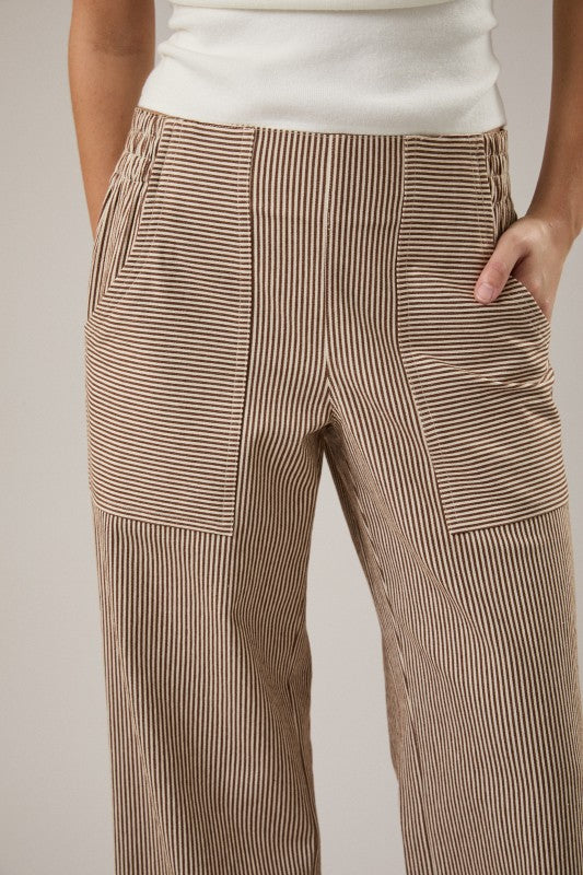 Chocolate Stripe Wide Leg Pant