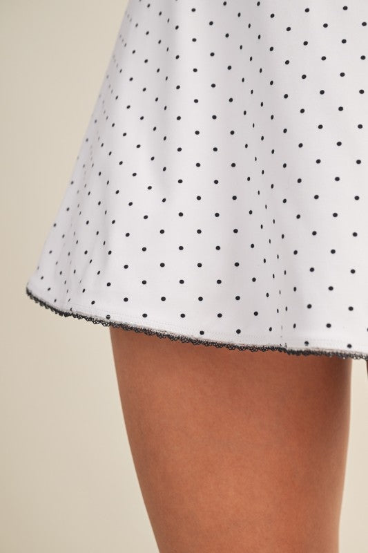 White Polka Dot Athletic Dress