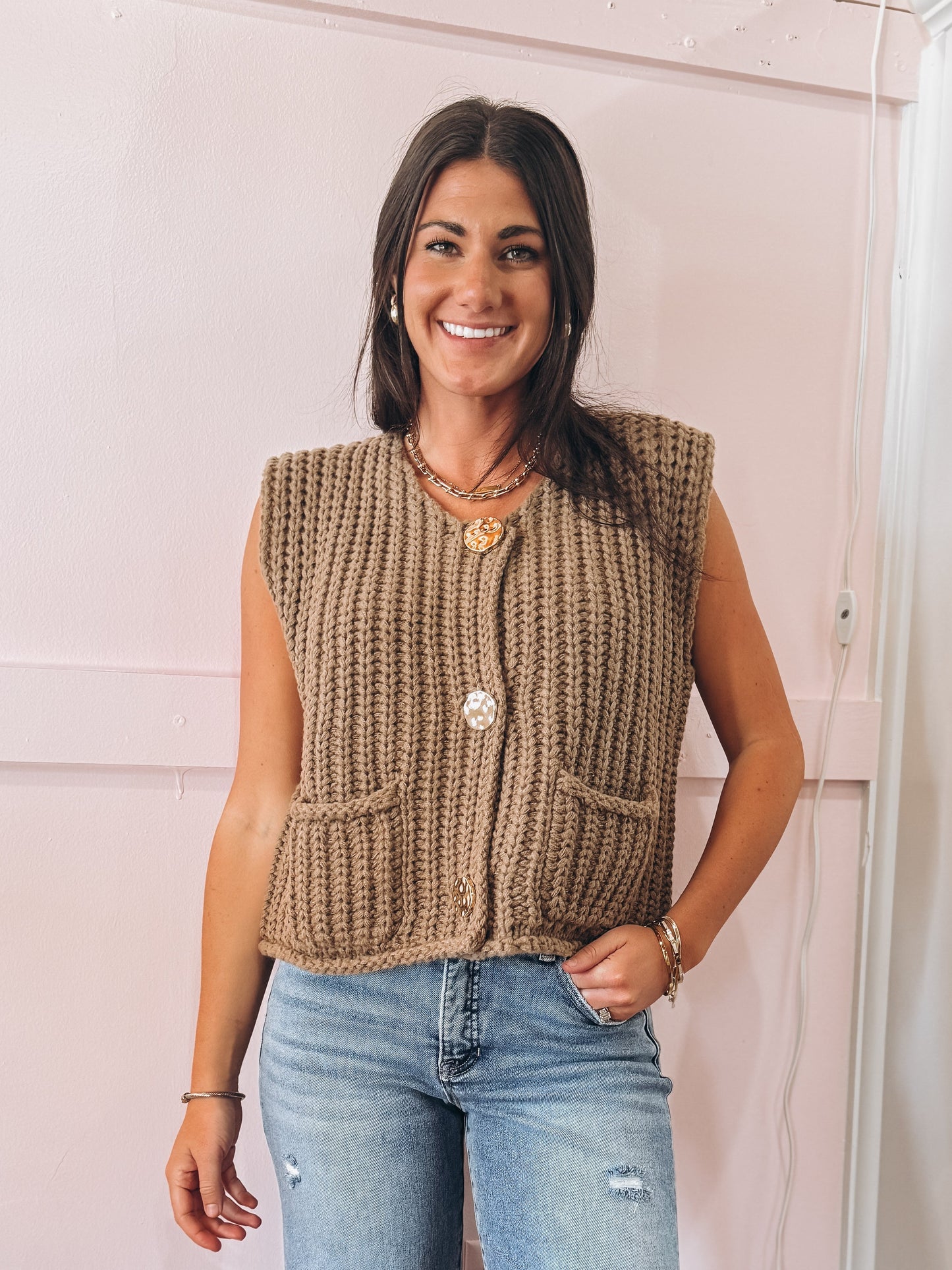 Mocha Gold Sweater Vest