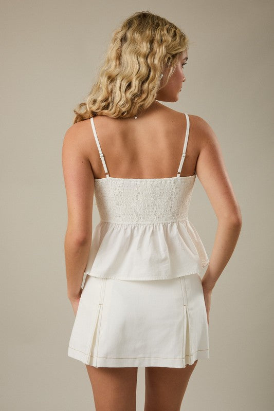 White Scalloped Mini Top