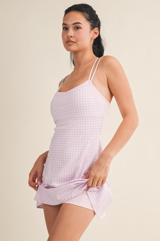 Pink Gingham Athletic Dress