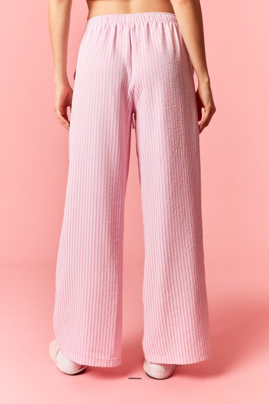 Pink Striped Seer Sucker Pant