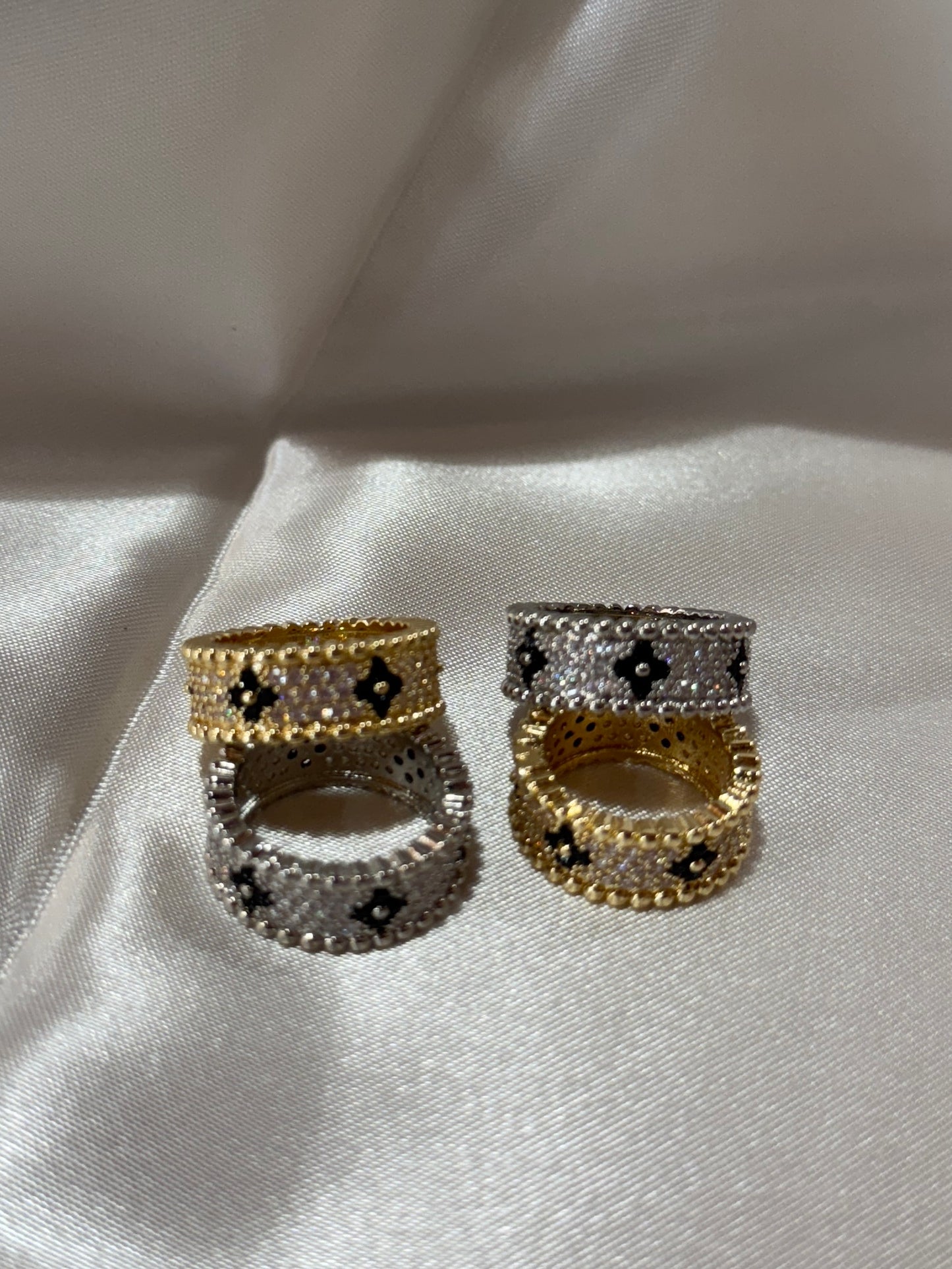 Diamond Black Clover Ring