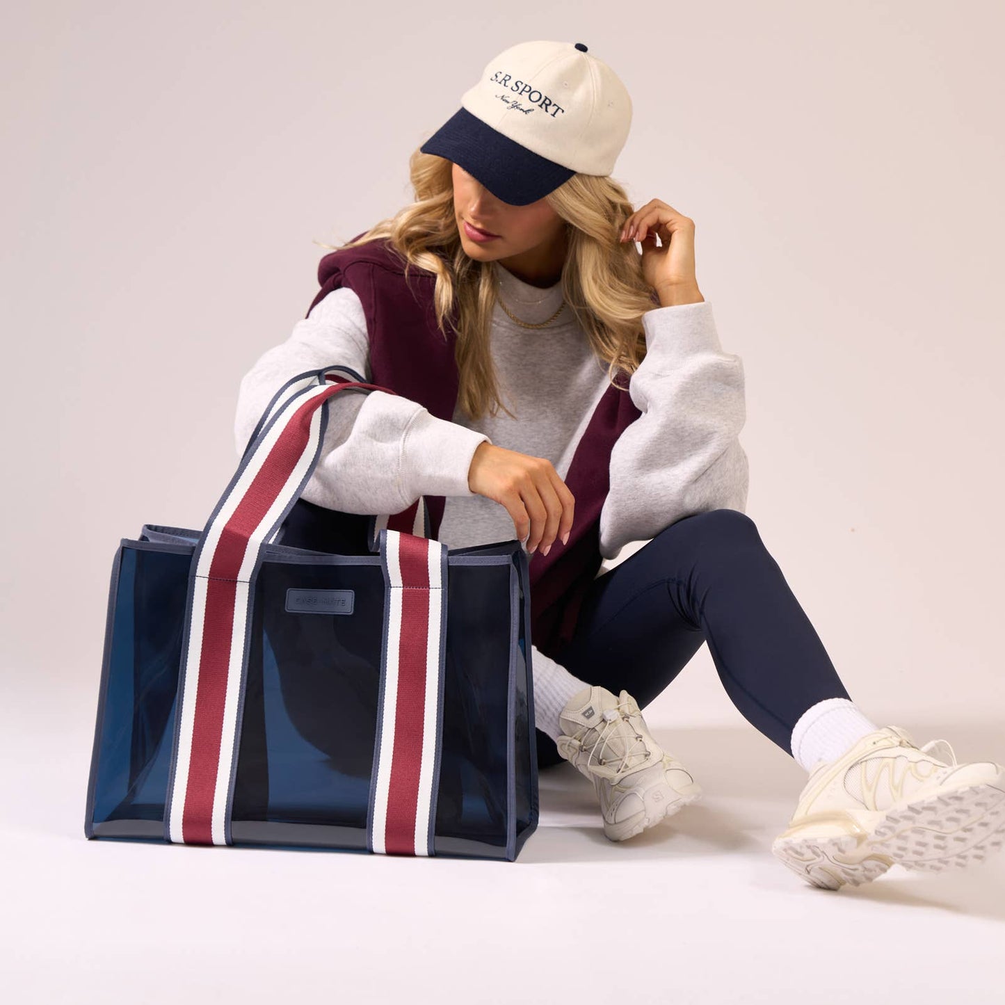 Case-Mate Navy Rugby Stripe Jelly Tote Bag
