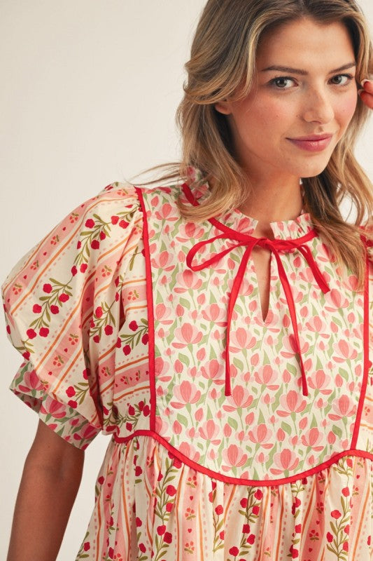 Poppy Red Floral Dress