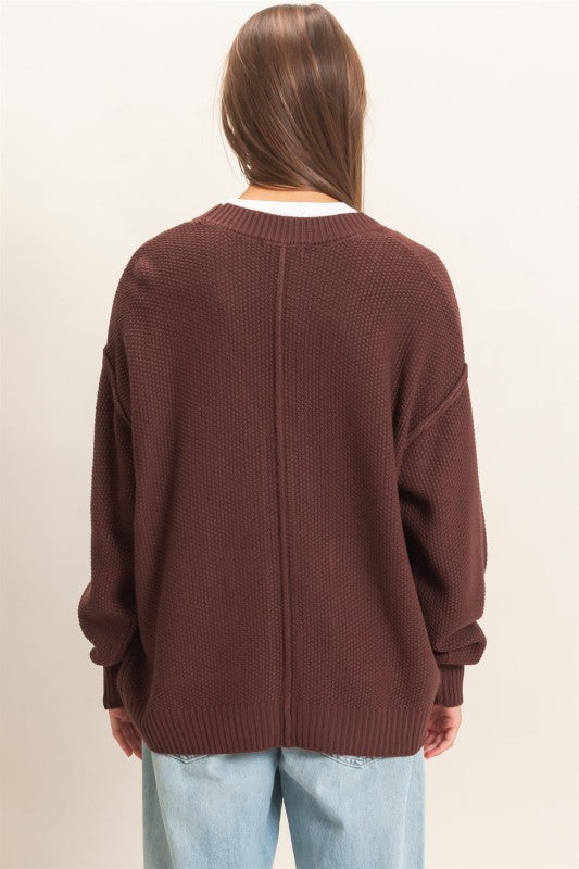 Chocolate Oversized Cardigan