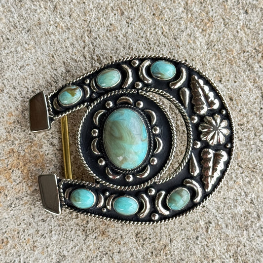 Horseshoe Buckle Turquoise Stones