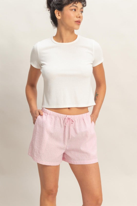 Pink Stripe Shorts