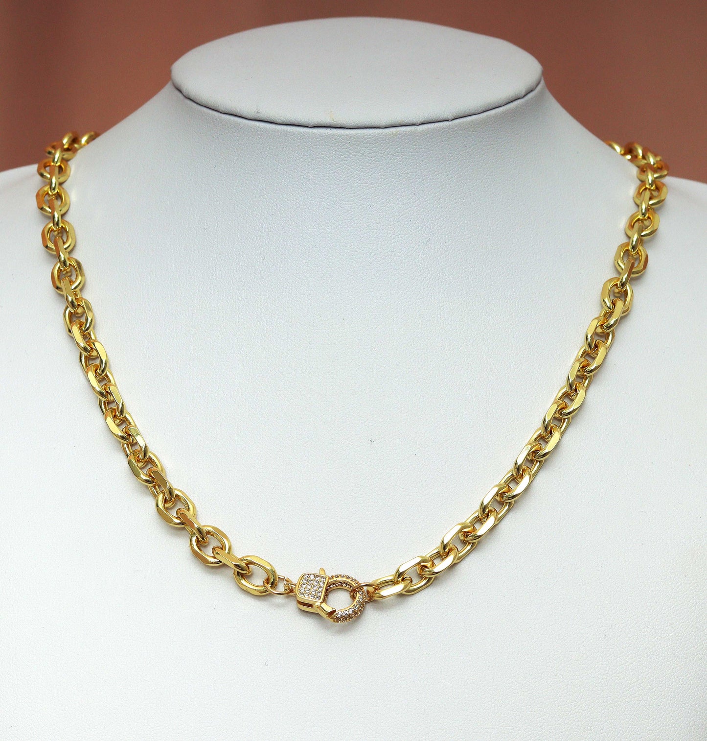 Gold Chunky Square Necklace