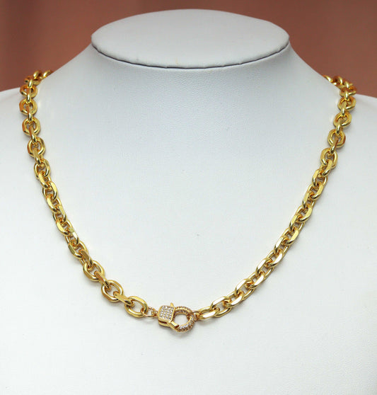 Gold Chunky Square Necklace