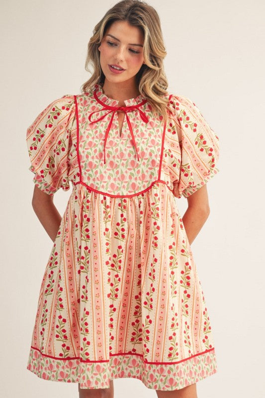Poppy Red Floral Dress