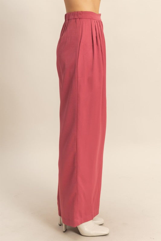 Berry Satin Trouser Pant