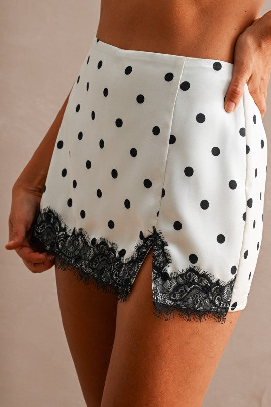 Polka Dot Lace Skort