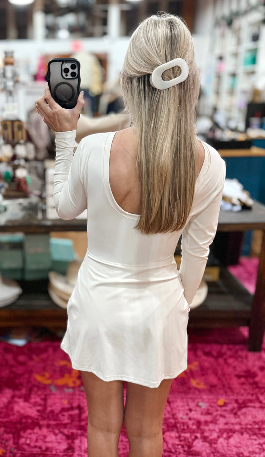 Cream Tie Front Dress/Romper