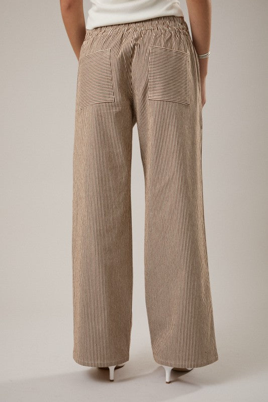 Chocolate Stripe Wide Leg Pant