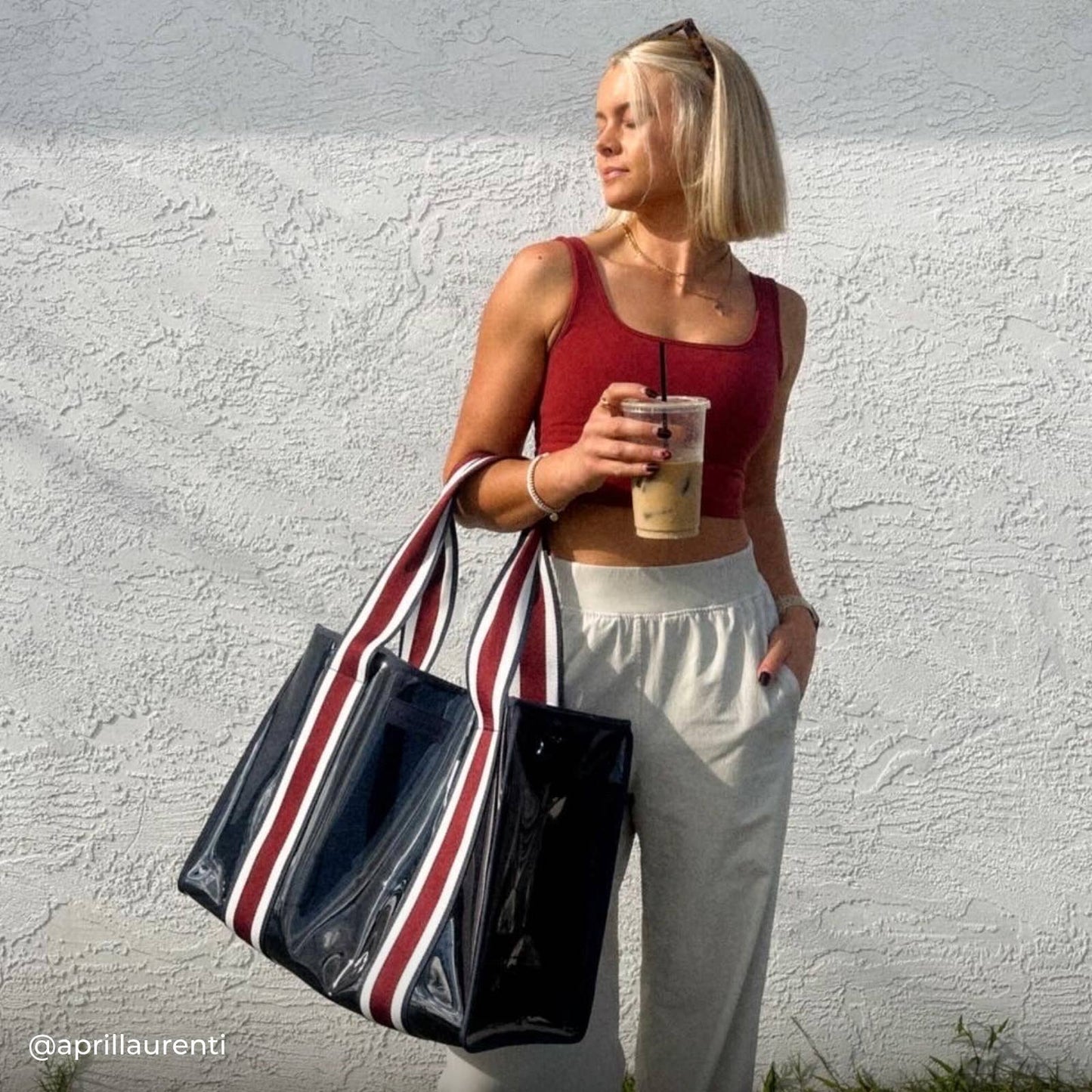 Case-Mate Navy Rugby Stripe Jelly Tote Bag