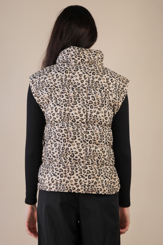 Leopard Puffer Vest