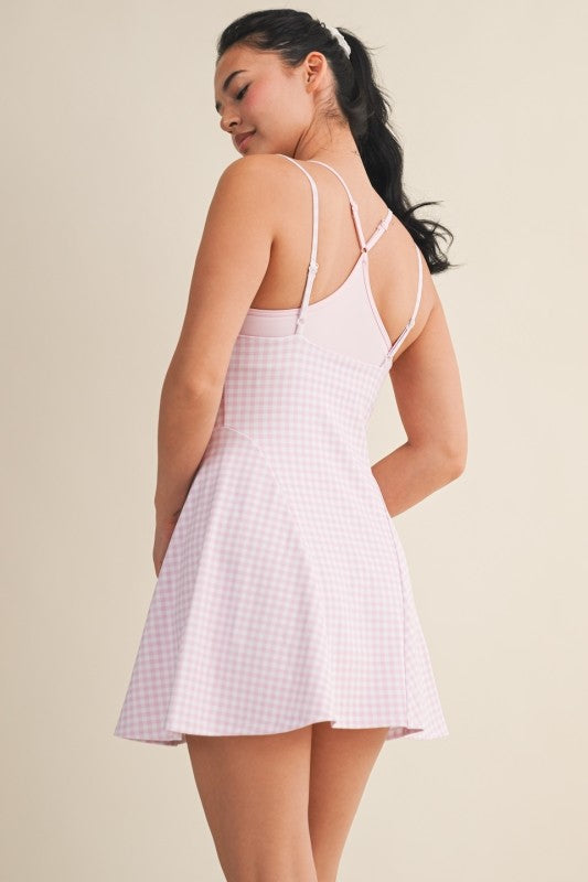 Pink Gingham Athletic Dress