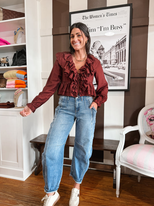 Hot Fudge Ruffle Top